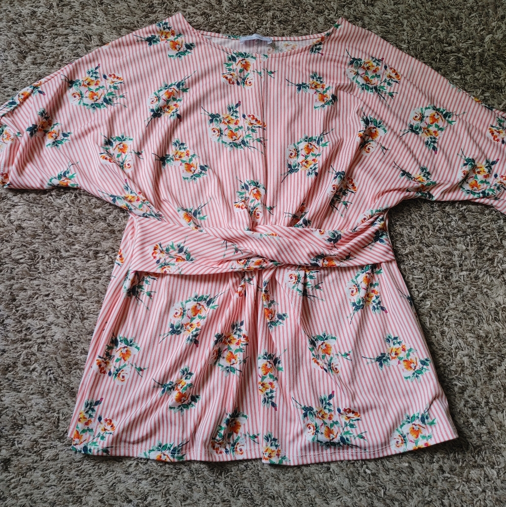 Floral Striped Top - fitted